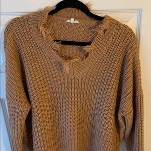 Frayed brown/orange sweater